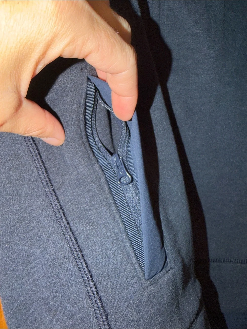 Lululemon Navy Full Zip Jacket Size 6 Back Zip Vent Ruffle Detail